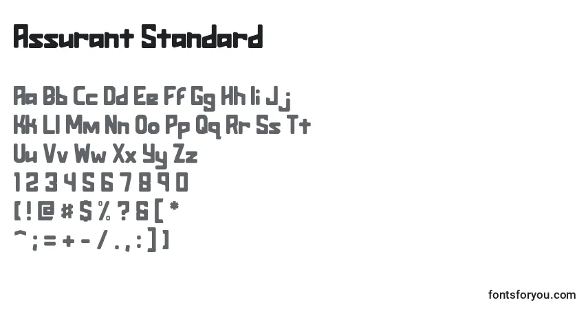 Schriftart Assurant Standard – Alphabet, Zahlen, spezielle Symbole
