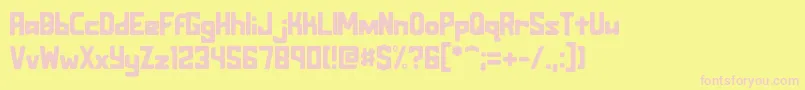 Assurant Standard-fontti – vaaleanpunaiset fontit keltaisella taustalla