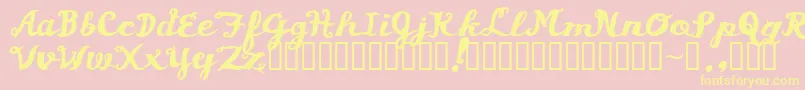 Asswipe-Schriftart – Gelbe Schriften auf rosa Hintergrund