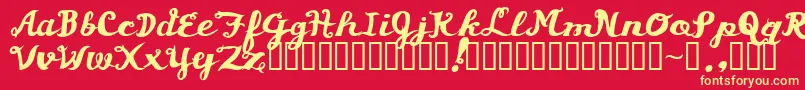 フォントAsswipe – 黄色の文字、赤い背景