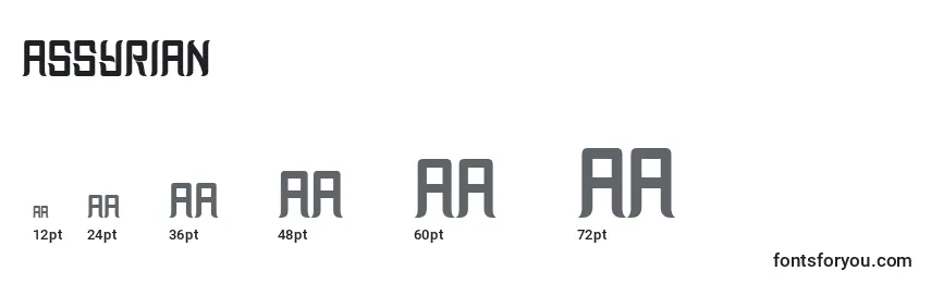 Размеры шрифта Assyrian