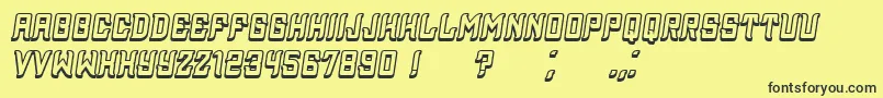 Assyrian3D Italic-Schriftart – Schwarze Schriften auf gelbem Hintergrund