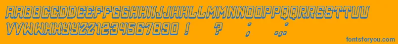 Assyrian3D Italic Font – Blue Fonts on Orange Background