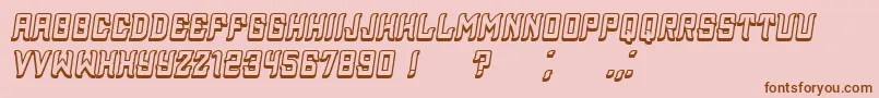 フォントAssyrian3D Italic – ピンクの背景に茶色のフォント