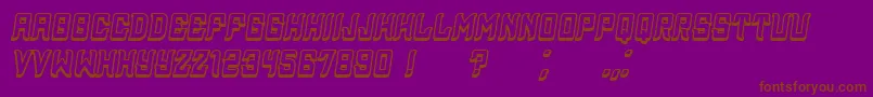 Assyrian3D Italic-Schriftart – Braune Schriften auf violettem Hintergrund