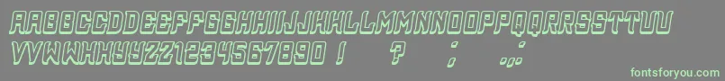 Czcionka Assyrian3D Italic – zielone czcionki na szarym tle