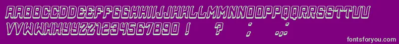 Czcionka Assyrian3D Italic – zielone czcionki na fioletowym tle