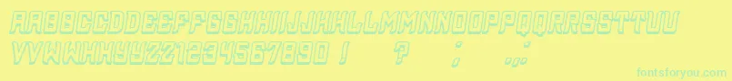 Assyrian3D Italic Font – Green Fonts on Yellow Background
