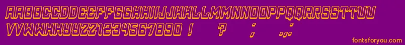 Assyrian3D Italic-fontti – oranssit fontit violetilla taustalla