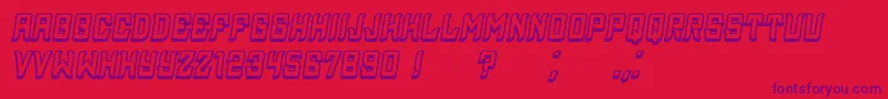 Assyrian3D Italic Font – Purple Fonts on Red Background