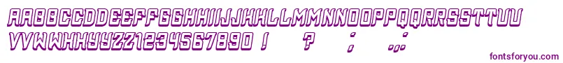 Fonte Assyrian3D Italic – fontes roxas em um fundo branco