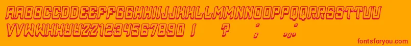 Czcionka Assyrian3D Italic – czerwone czcionki na pomarańczowym tle