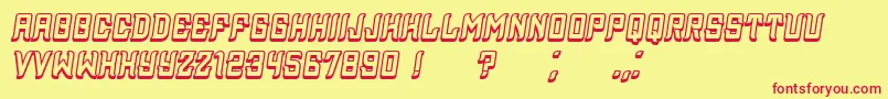 Assyrian3D Italic Font – Red Fonts on Yellow Background