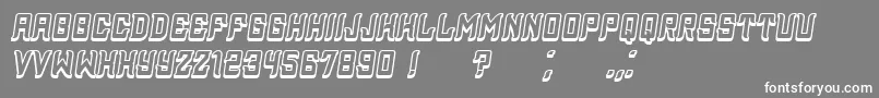 Fonte Assyrian3D Italic – fontes brancas em um fundo cinza