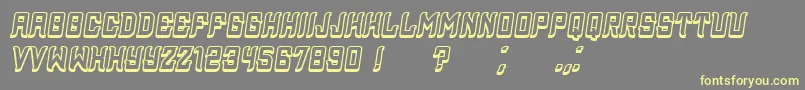 Assyrian3D Italic Font – Yellow Fonts on Gray Background