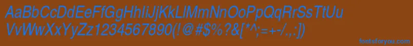 TexgyreheroscnItalic Font – Blue Fonts on Brown Background