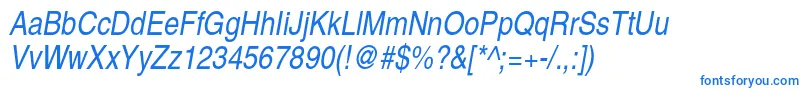 TexgyreheroscnItalic Font – Blue Fonts on White Background