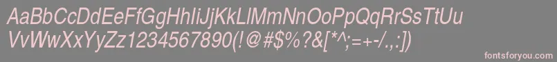 More about TexgyreheroscnItalic Font TexgyreheroscnItalic Font – Pink Fonts on Gray Background