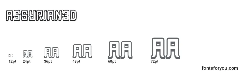 Assyrian3D Font Sizes