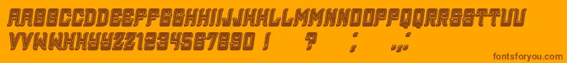 Assyrian3DFilled Italic Font – Brown Fonts on Orange Background