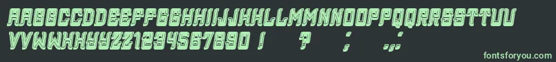 Assyrian3DFilled Italic-Schriftart – Grüne Schriften auf schwarzem Hintergrund