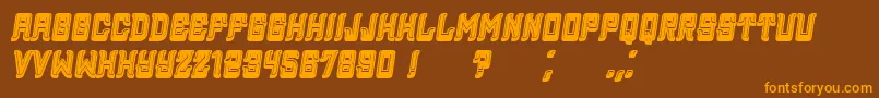 Assyrian3DFilled Italic-Schriftart – Orangefarbene Schriften auf braunem Hintergrund