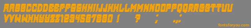 Assyrian3DFilled Italic-Schriftart – Orangefarbene Schriften auf grauem Hintergrund