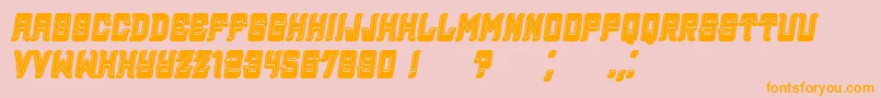Police Assyrian3DFilled Italic – polices orange sur fond rose