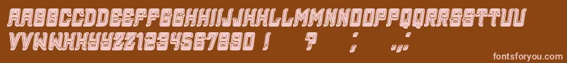 Assyrian3DFilled Italic Font – Pink Fonts on Brown Background