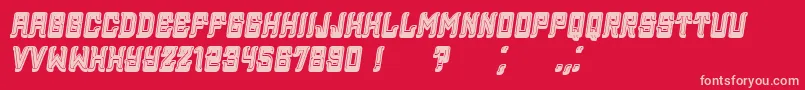 Assyrian3DFilled Italic Font – Pink Fonts on Red Background