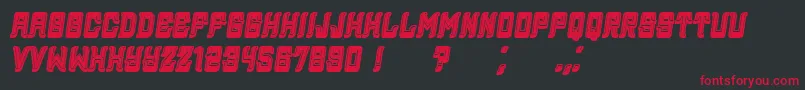 Assyrian3DFilled Italic Font – Red Fonts on Black Background
