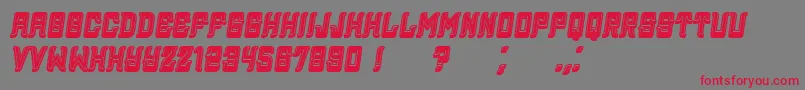 Assyrian3DFilled Italic Font – Red Fonts on Gray Background
