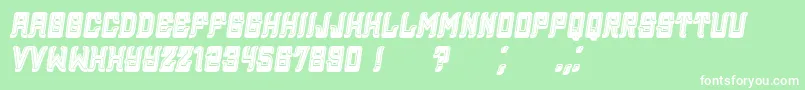 Assyrian3DFilled Italic Font – White Fonts on Green Background