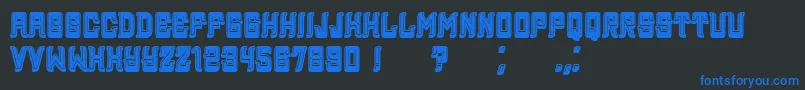 Assyrian3DFilled-Schriftart – Blaue Schriften auf schwarzem Hintergrund