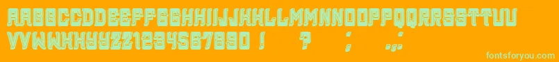 Assyrian3DFilled Font – Green Fonts on Orange Background