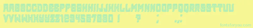 Assyrian3DFilled Font – Green Fonts on Yellow Background