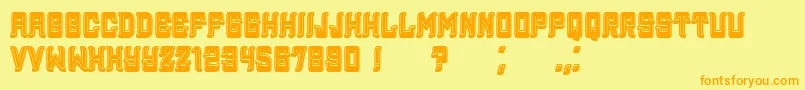 Assyrian3DFilled Font – Orange Fonts on Yellow Background