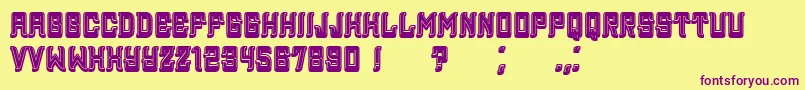 Assyrian3DFilled Font – Purple Fonts on Yellow Background