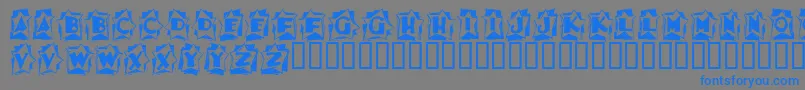 フォントASTAB    – 灰色の背景に青い文字