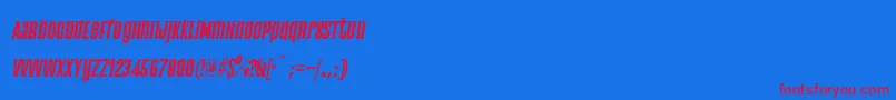 Czcionka Astana regular italic – czerwone czcionki na niebieskim tle