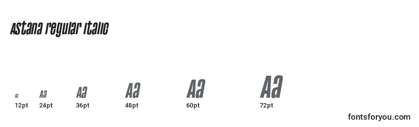 Größen der Schriftart Astana regular italic