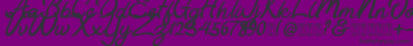 Astania Script-Schriftart – Schwarze Schriften auf violettem Hintergrund