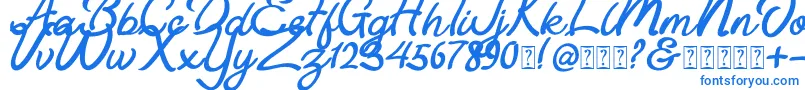 Astania Script-Schriftart – Blaue Schriften auf weißem Hintergrund