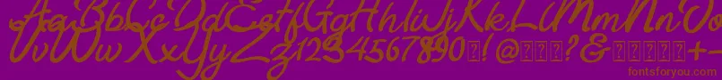 Fonte Astania Script – fontes marrons em um fundo roxo