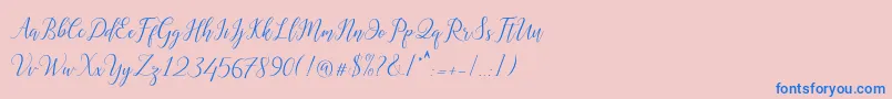 Astereiska-Schriftart – Blaue Schriften auf rosa Hintergrund