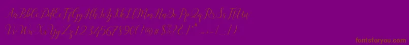 Astereiska-Schriftart – Braune Schriften auf violettem Hintergrund