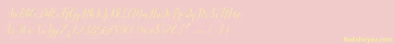 Astereiska-Schriftart – Gelbe Schriften auf rosa Hintergrund