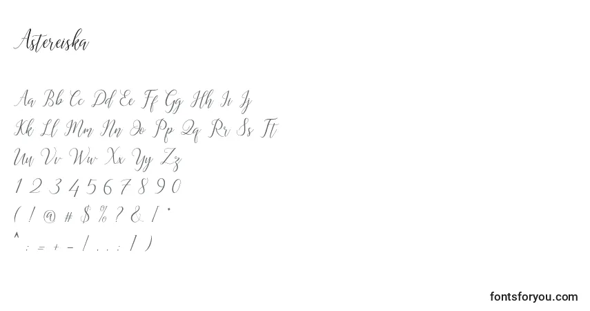 Schriftart Astereiska (120127) – Alphabet, Zahlen, spezielle Symbole