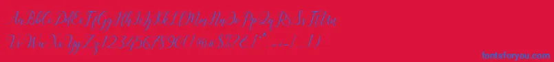 Astereiska Font – Blue Fonts on Red Background