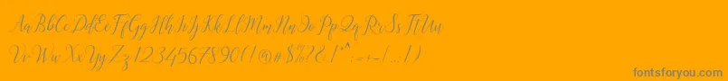 Astereiska-Schriftart – Graue Schriften auf orangefarbenem Hintergrund